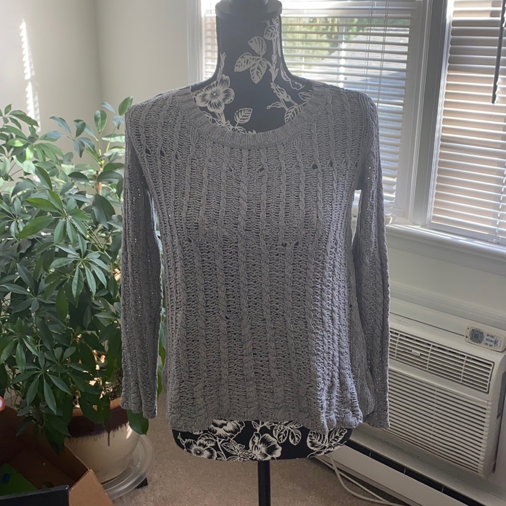 Theory Gray Cropped Sweater